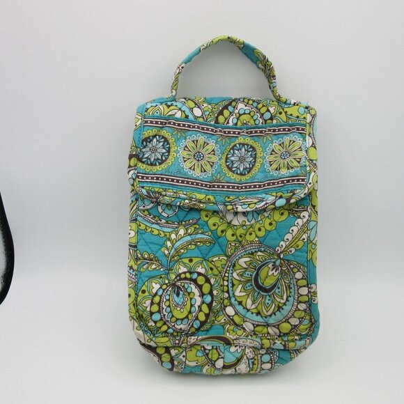 Vera Bradley Peacock Green Turquoise Lunch Box Lined Paisley Floral - Picture 1 of 5